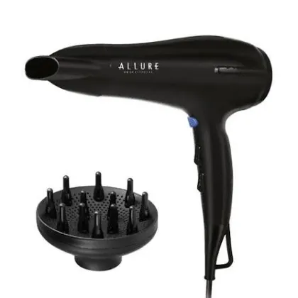 ALLURE Secador de pelo profesional 2.200w,boquilla y difusor,tecnologia iones,2velocidades,3temp.